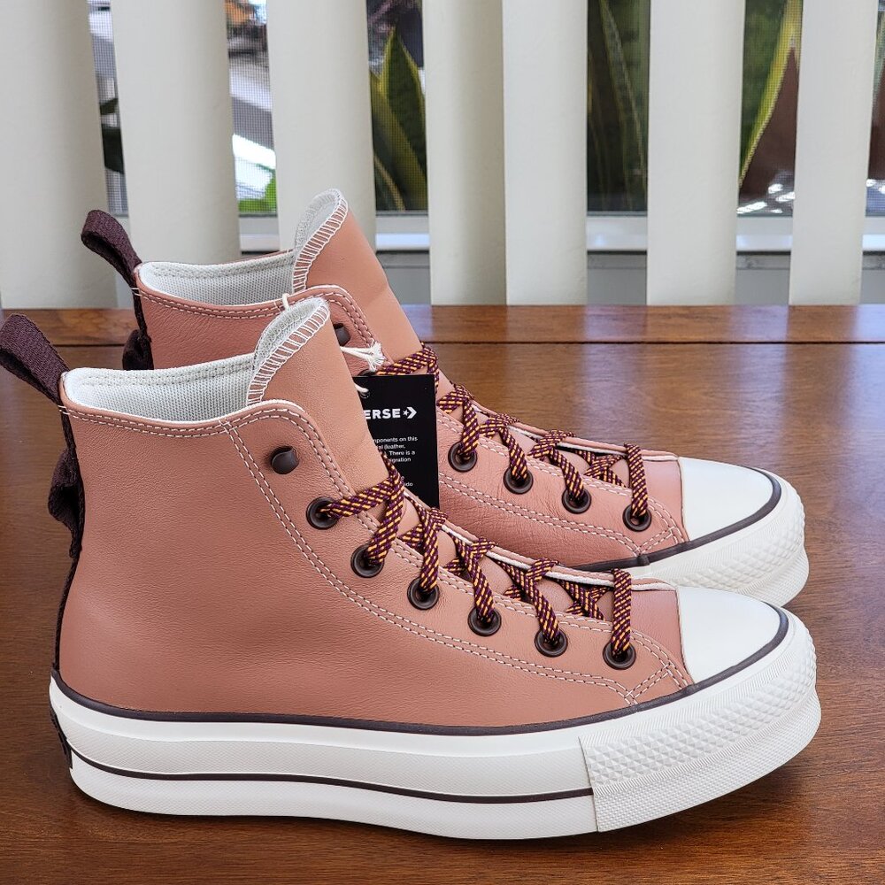 Converse Women's CTAS Lift Hi Platform  A03741C Terra Blush/Egret/Dark Root - Picture 2 of 11